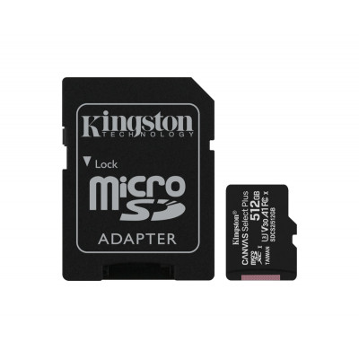 Kingston 512GB microSDXC Canvas Select Plus 100MB/s+adapter